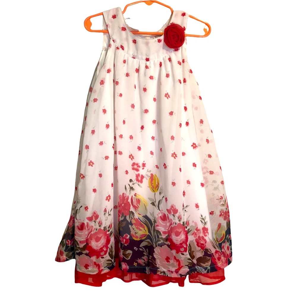 Sz6 flowered party church easter spring summer vacation girls dressy dress